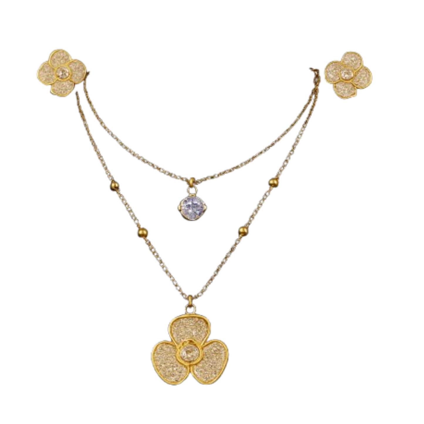 Dual Layer Flower Pendant Necklace