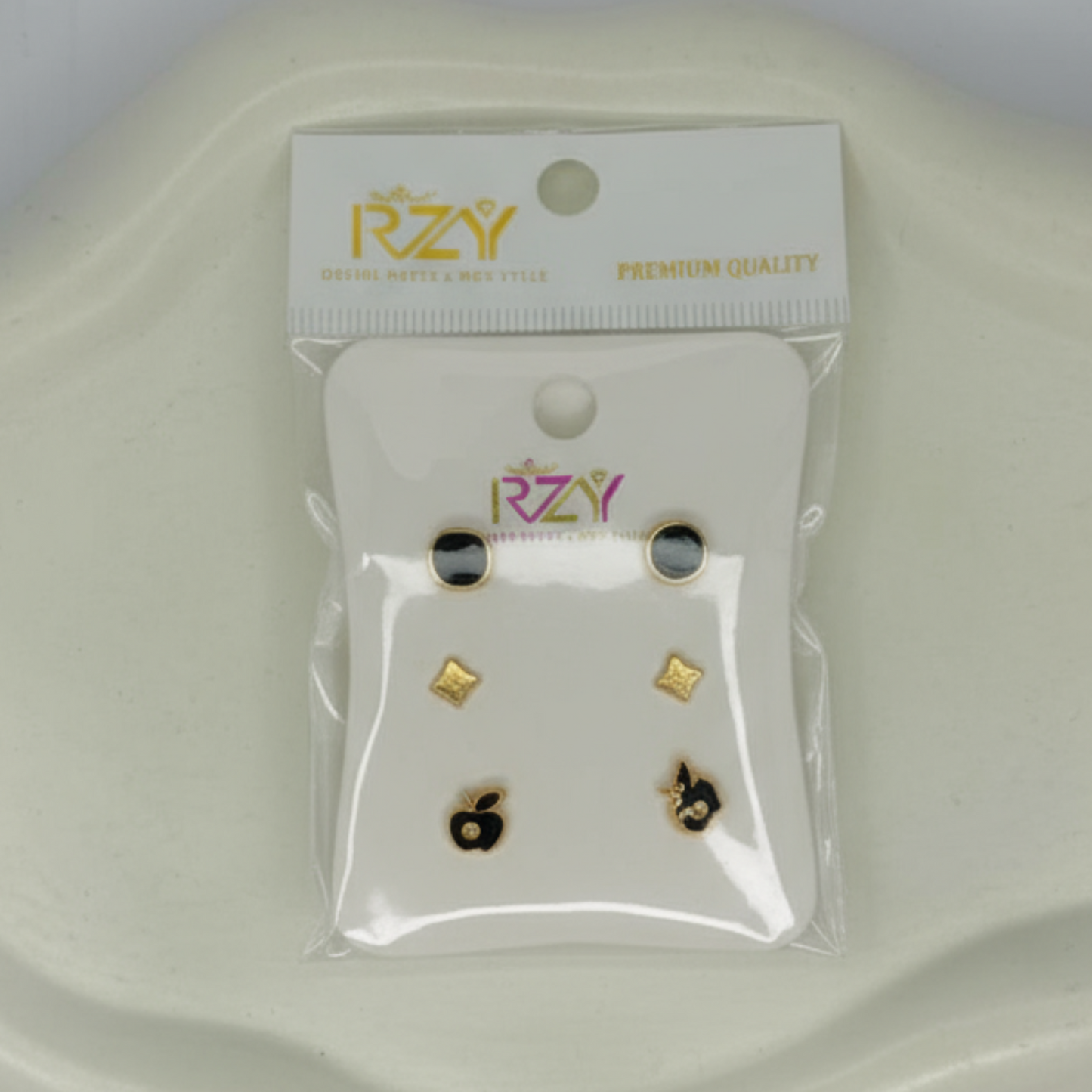 Stud Earrings Set with Card 3 Pairs/set Crystal Earrings / 250 per pair set