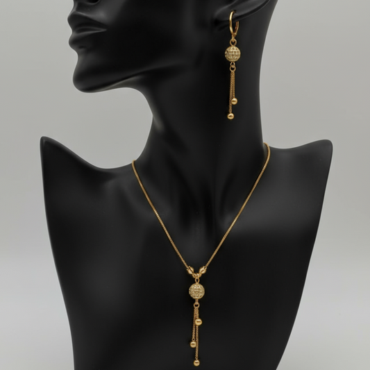 Modern gold plated zircon necklace
