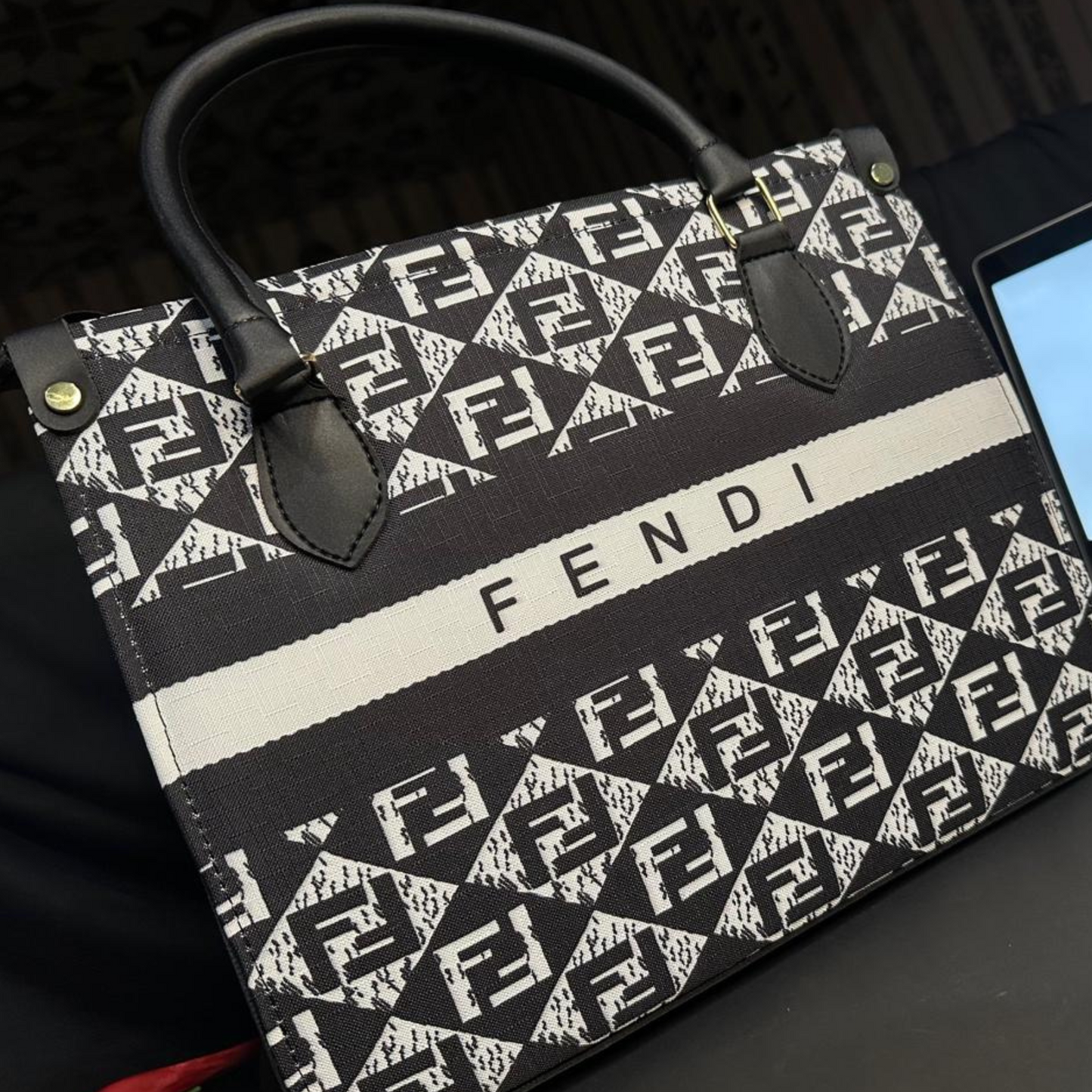 Fendi Black & White Tote Bag