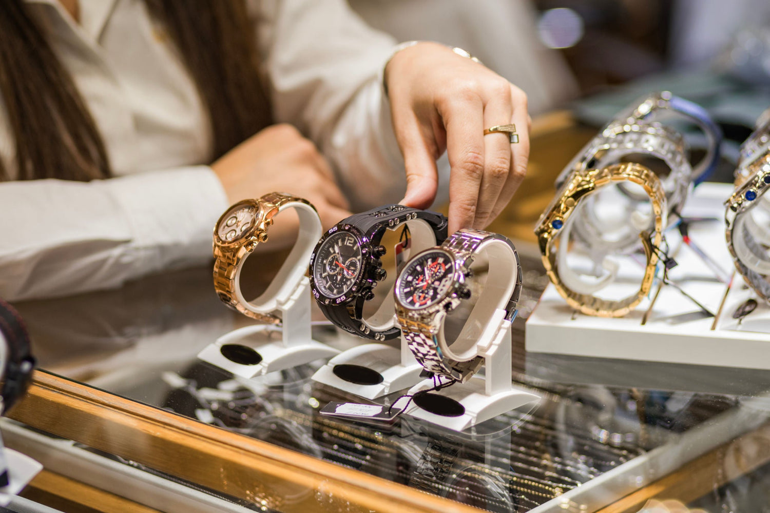 Luxurious Watches Displayed Elegantly in a Jewelry Store