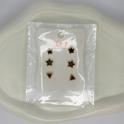 Stud Earrings Set with Card 3 Pairs/set Crystal Earrings / 250 per pair set