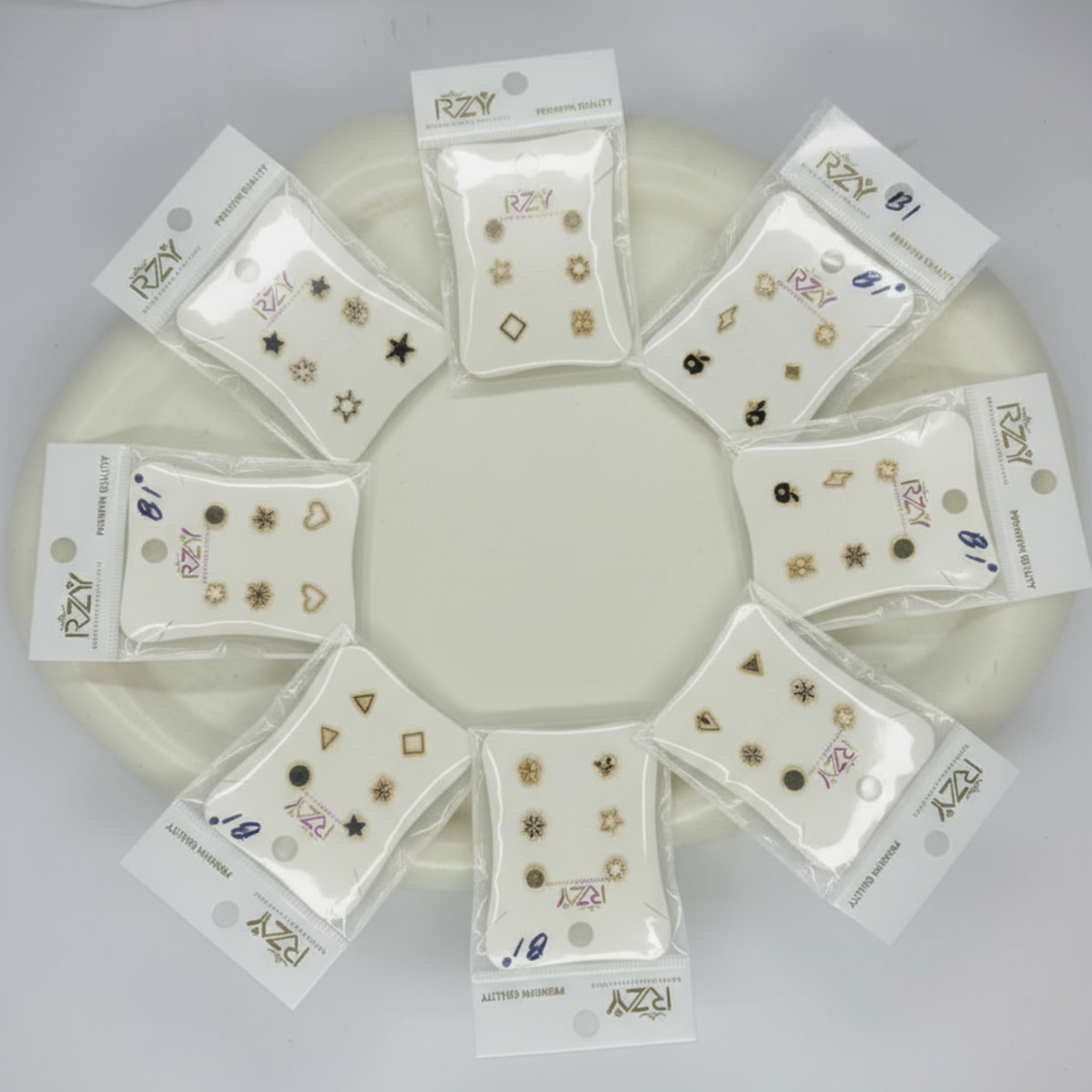 Stud Earrings Set with Card 3 Pairs/set Crystal Earrings / 250 per pair set