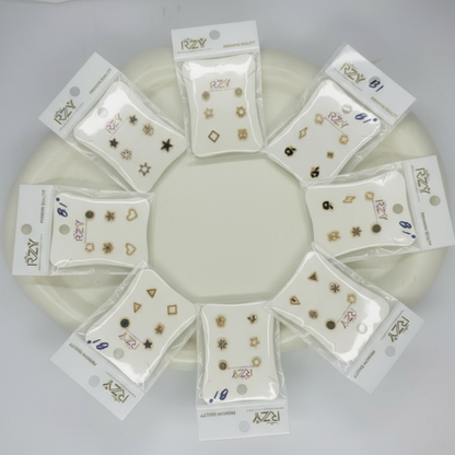 Stud Earrings Set with Card 3 Pairs/set Crystal Earrings / 250 per pair set