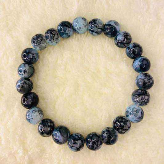 Blue Swirl Bead Bracelet