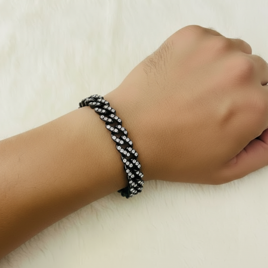 Black Cuban Link Chain Bracelet