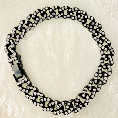 Black Cuban Link Chain Bracelet