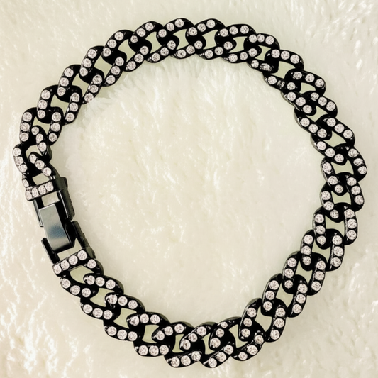 Black Cuban Link Chain Bracelet